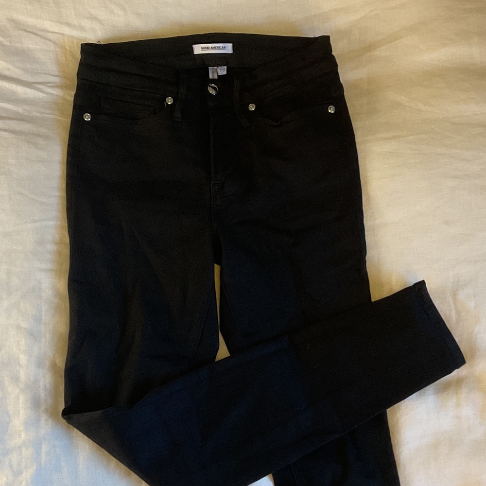 Good American Black Skinny Jeans - Sculpting High-Rise Fit
